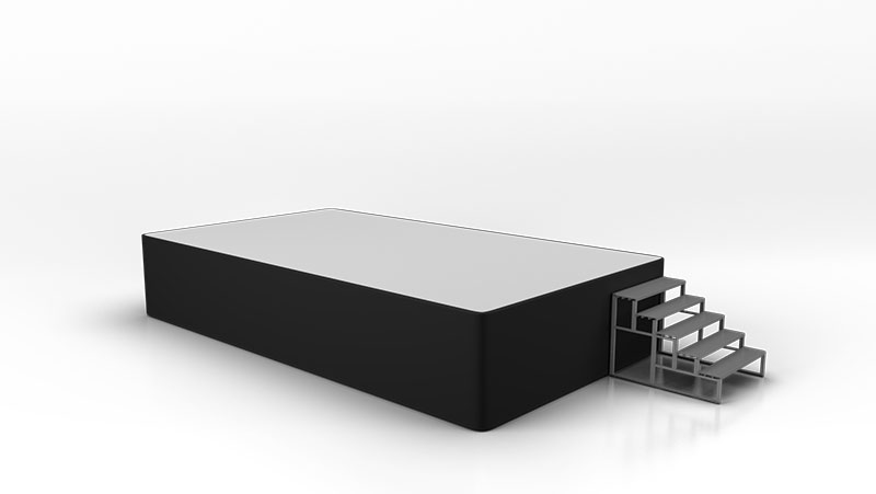 Tapanco-sencillo-color-blanco-con-cortina-y-escalera-altura-de-10-30-50-cms-1-y-1.50-mts